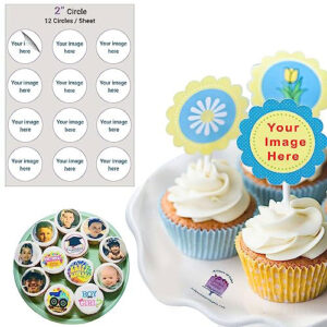 2" Edible Cupcake Topper - 12 Circles / Sheet